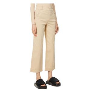 Spanx Stretch Twill Cropped Wide Leg high waisted Pant Almond Size XS